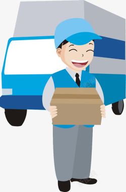 服务行业素材货车司机拿着箱子场景图高清图片