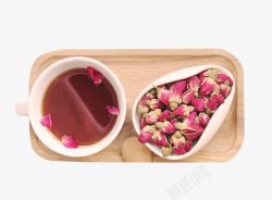 黑糖姜茶搭配玫瑰花素材
