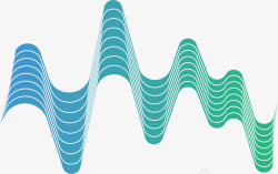 绿色声音抽象波纹矢量图素材
