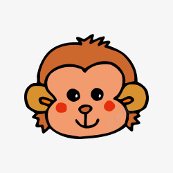 可爱小猴头素材