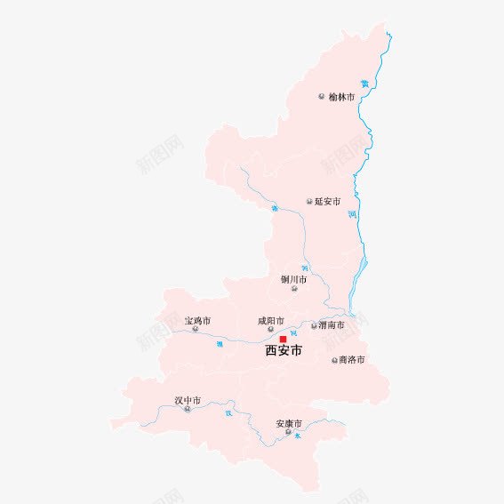 陕西地图png免抠素材_88icon https://88icon.com 免抠 地图 陕西省