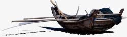 打渔小舟木浆孤舟高清图片