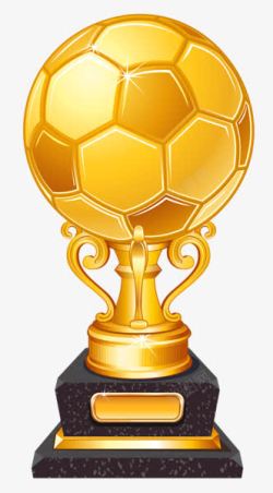 金色足球卡通足球奖杯高清图片