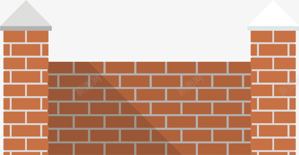 一堵高大的墙png免抠素材_88icon https://88icon.com 创意 白色 砖块 红墙 长方形 高墙