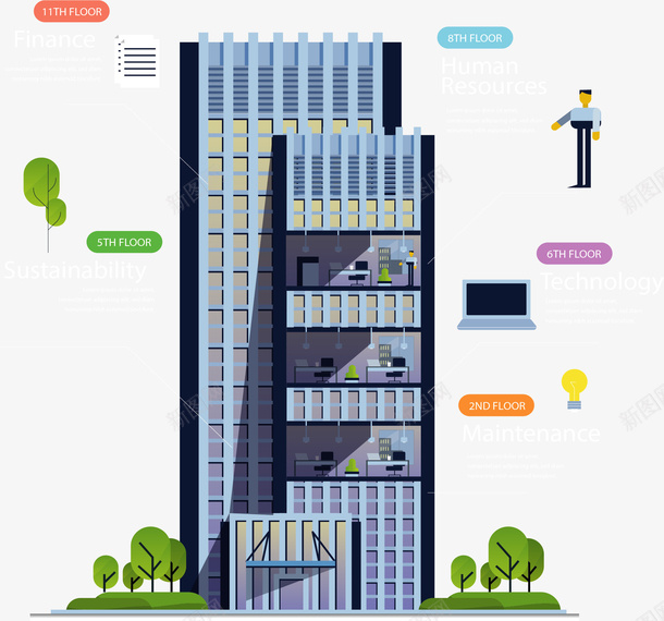 商务风办公大楼图表矢量图ai免抠素材_88icon https://88icon.com 信息图表 办公楼 商务大楼 商务风 大楼图表 矢量png 矢量图