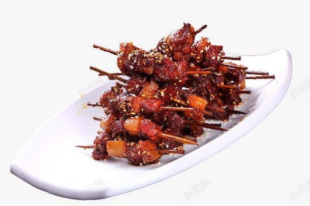 一盘肉串png免抠素材_88icon https://88icon.com 串串香 烤肉串 牙签肉 肉类 麻辣串