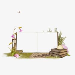 叠加书本书本花朵高清图片