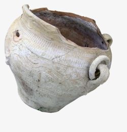 破损的西方古时候陶罐素材