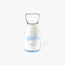 卡通玻璃牛奶瓶素材