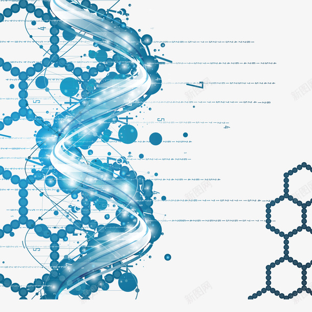 蓝色基因组分子结构矢量图ai免抠素材_88icon https://88icon.com 分子结构 化学 物理 物理元素 背景 蓝色背景 计算机编码 矢量图