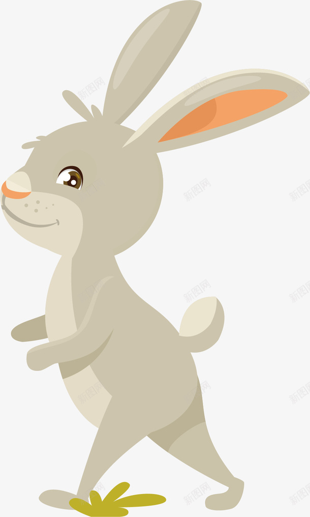 可爱的小兔子png免抠素材_88icon https://88icon.com 兔耳朵 动物 呆萌 宠物 小兔子 小灰兔 灰色
