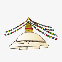 卡通西藏建筑素材