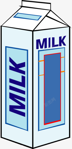 雪白色蓝色的鲜牛奶高清图片