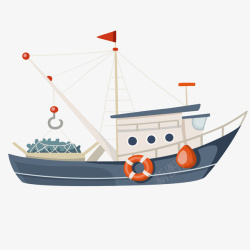 渔船插图卡通船矢量图高清图片
