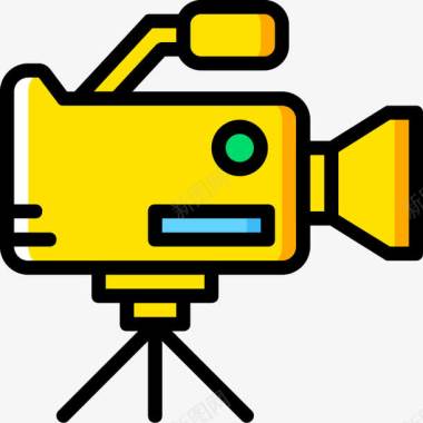 CC直播图标黄色摄影机图标图标