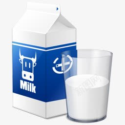 白色牛奶玻璃杯牛奶盒玻璃杯图标图标