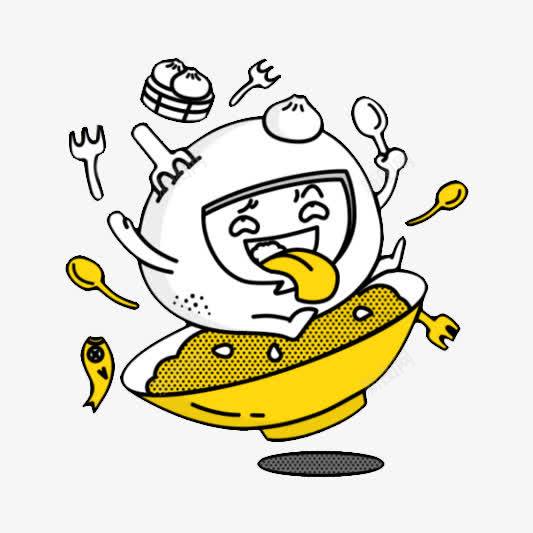卡通漫画吃货形象png免抠素材_88icon https://88icon.com 勺子 包子 卡通 叉子 吃货 形象 漫画 碗 鱼