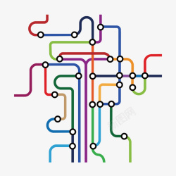 地铁路线图抽象铁规划线路图矢量图高清图片