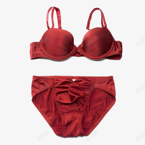 红色整套内衣png免抠素材_88icon https://88icon.com 内衣 内裤 创意 女士内衣 短裤 红色 胸罩