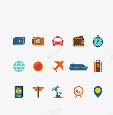 旅游模板下载环球旅游小图标图标