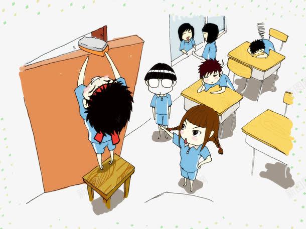 卡通手绘愚人节学校学生恶作剧psd免抠素材_88icon https://88icon.com 卡通的人物 学校的学生 恶搞头像 恶搞的小孩 恶搞风 愚人节的恶作剧 手绘的学生