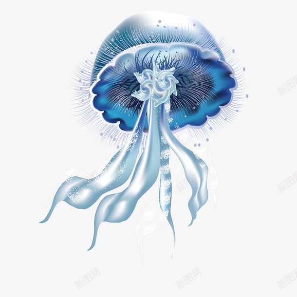 蓝色水母png免抠素材_88icon https://88icon.com 卡通 彩色 水母 海洋 海洋生物 深海 炫彩 热带鱼 红色水母 蓝色 装饰 鱼类