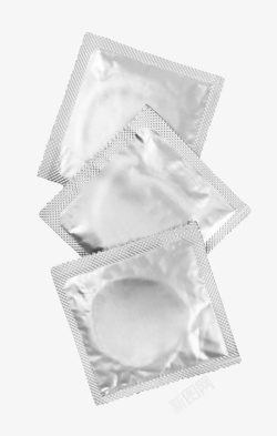 银色一排没开封的避孕套实物素材