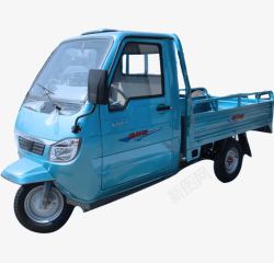 载人工具实物蓝色电动三轮运货车高清图片