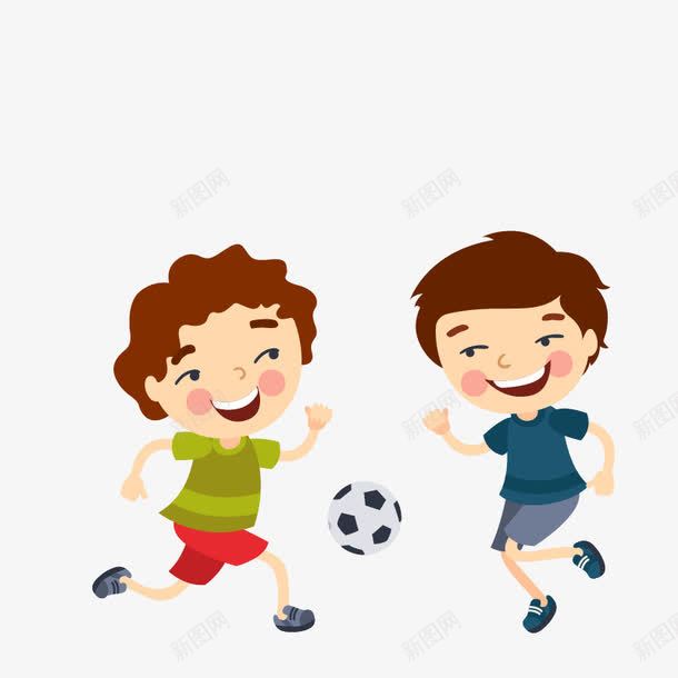 踢足球的男孩组合png免抠素材_88icon https://88icon.com 儿童运动场景 卡通矢量运动项目 运动球拍