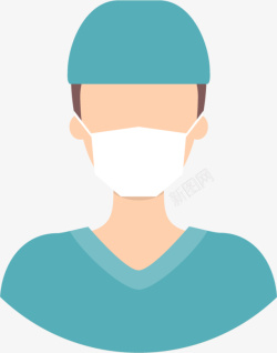 手术医师戴口罩的医生插画高清图片