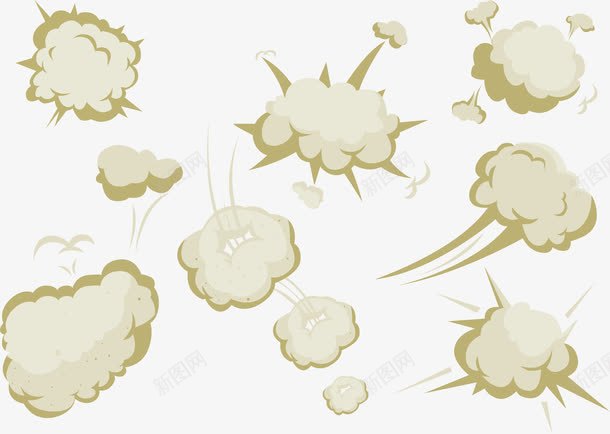 烟雾气泡集合png免抠素材_88icon https://88icon.com 愤怒 棕色 烟尘 爆炸 生气气泡 白色