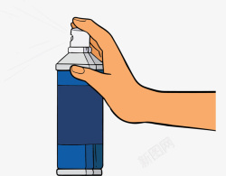 蓝色瓶子杀虫喷雾矢量图素材