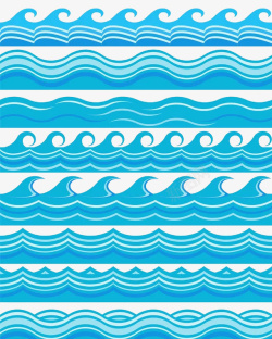 蓝色海洋波浪矩形素材