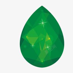钻石形状手绘绿宝石高清图片