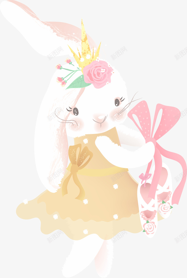 可爱粉色兔子手绘png免抠素材_88icon https://88icon.com 兔子 手绘 淡彩 粉嫩