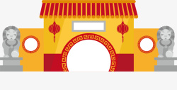 北京钟鼓楼黄色门楼矢量图高清图片