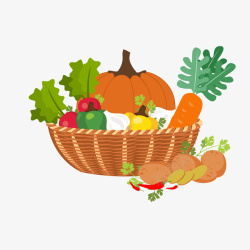 卡通蔬菜水果卡通蔬菜水果篮子高清图片