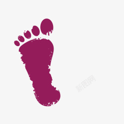 脚丫印紫色的儿童脚丫印高清图片