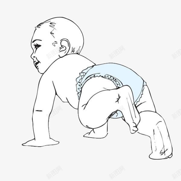 穿着纸尿裤的小孩png免抠素材_88icon https://88icon.com 卡通 可爱的 小孩爬 手绘 爬着的 简笔 纸尿裤