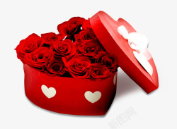 心形盒盛放玫瑰花的爱心盒高清图片