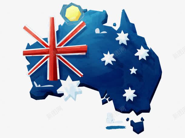 澳大利亚地形国旗png免抠素材_88icon https://88icon.com 卡通 地图 星星 澳大利亚国旗 米字旗