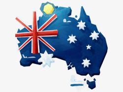 澳大利亚地图澳大利亚地形国旗高清图片