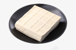 黑色盘子里的白色豆腐素材
