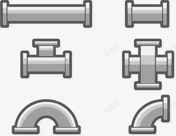 输水通道png免抠素材_88icon https://88icon.com 三口接头 十字接口 水管 管道 输水