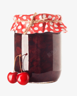 樱桃果酱和几个樱桃实物素材