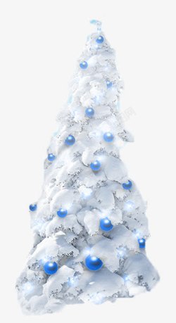 被雪覆盖的圣诞树素材