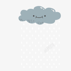 下雨动画卡通下雨天矢量图高清图片