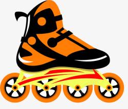 竞技轮滑鞋橙色幻影竞技轮滑鞋高清图片