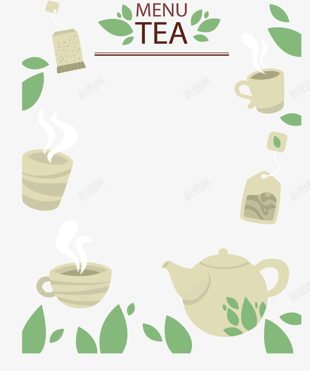 绿色树叶茶叶菜单png免抠素材_88icon https://88icon.com 矢量png 绿色茶叶 茶叶 茶叶花纹 茶叶菜单 菜单