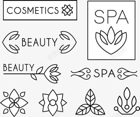 美容SPA简单手绘风女性美容院图标图标